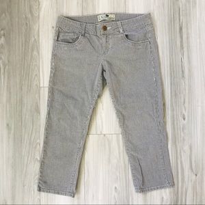 Jolt Blue White Denim Striped Capri Pants Sample